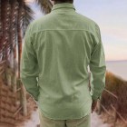 Men's Cotton Linen Style pel Long Sleeve Shirt