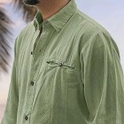 Men's Cotton Linen Style pel Long Sleeve Shirt