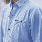 Men's Cotton Linen Style pel Long Sleeve Shirt