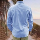 Men's Cotton Linen Style pel Long Sleeve Shirt