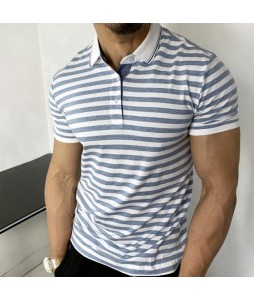 Gentleman summer striped polo shirt