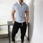 Gentleman summer striped polo shirt