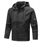 Men's Outdoor Solid Color Windproof Warm Hooded Jacket