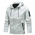 Men's Outdoor Solid Color Windproof Warm Hooded Jacket