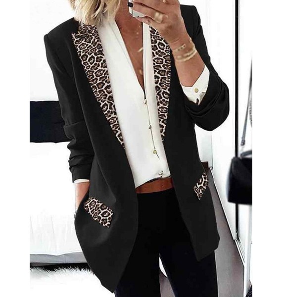 Fashion Leopard Stitching Small Suit