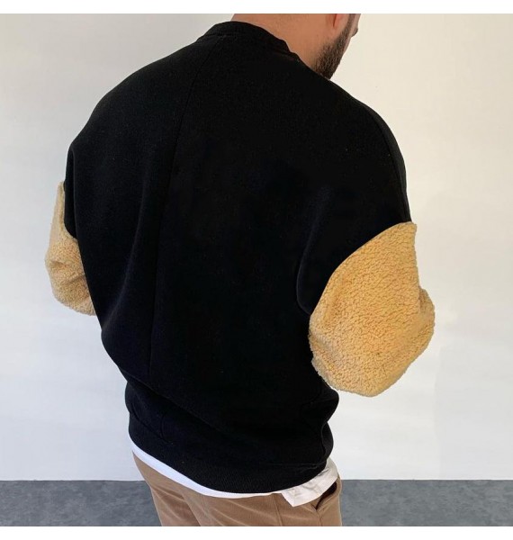 Crew Neck Sweatshirt With Teddy Bear Patch