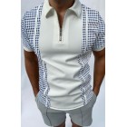 Creative Design Houndstooth Short Sleeve Polo Shirt