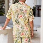 Men's Seaside Beach Tropical Print Short Sleeve Shirts Casual Holiday Vacation Suit Shirts