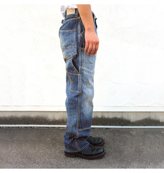 1920-1930s indigo WABASH striped retro jeans