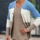 Striped Panel Knit Cardigan