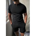 Solid color polo shirt without zipper