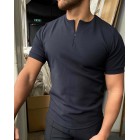 Solid color polo shirt without zipper