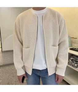 Men's Fashion Loose Casual Solid Color Sweater Cardigan