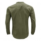 Men's Linen Pocket Colr Casual Solid Henley Polo Shirt