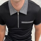 Casual pel zipper polo shirt