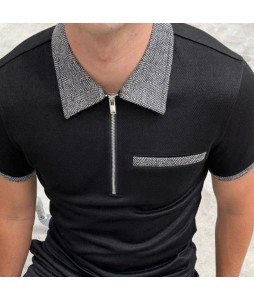 Casual pel zipper polo shirt