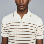 Mens Fashion Knitting Stripe Polo Shirt