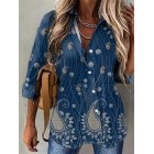 Fashion Print pel Long Sleeve Shirt