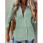 Fashion Print pel Long Sleeve Shirt