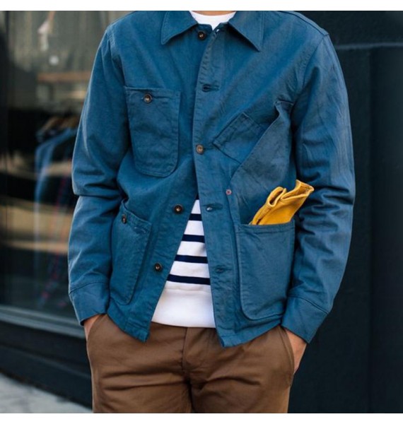 Men's Patchwork Pocket Design Casual Jacket