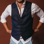 Retro Men's pel Pin Casual Waistcoats