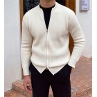 Gentleman's Elegant Pin Zipper Sweater