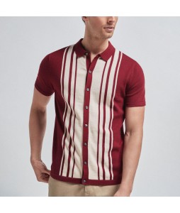 Casual Men's Contrast Color Single-breasted Polo Shirt