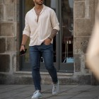 Men's Casual Loose Solid Color Shirt