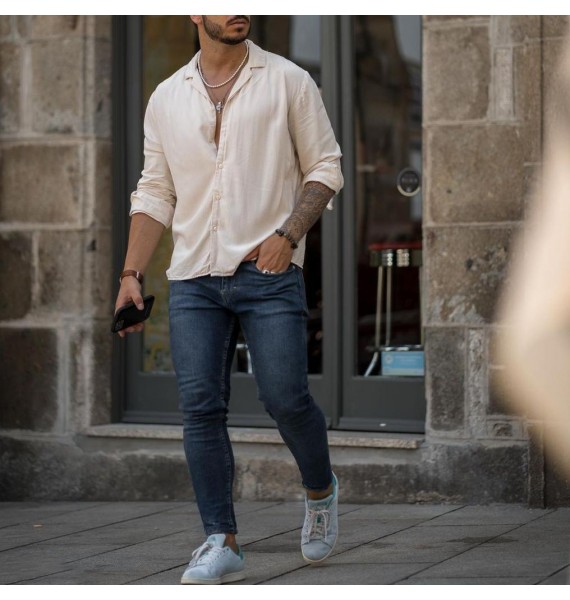 Men's Casual Loose Solid Color Shirt