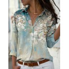 Casual Loose Floral Print Sun Protection Long Sleeve Blouse