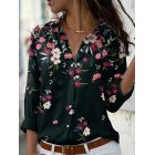 Casual Loose Floral Print Sun Protection Long Sleeve Blouse