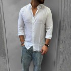 Men's Linen Solid Color Comfortable Casual Shirt