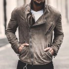 Men's Casual Zip Suede Jacket