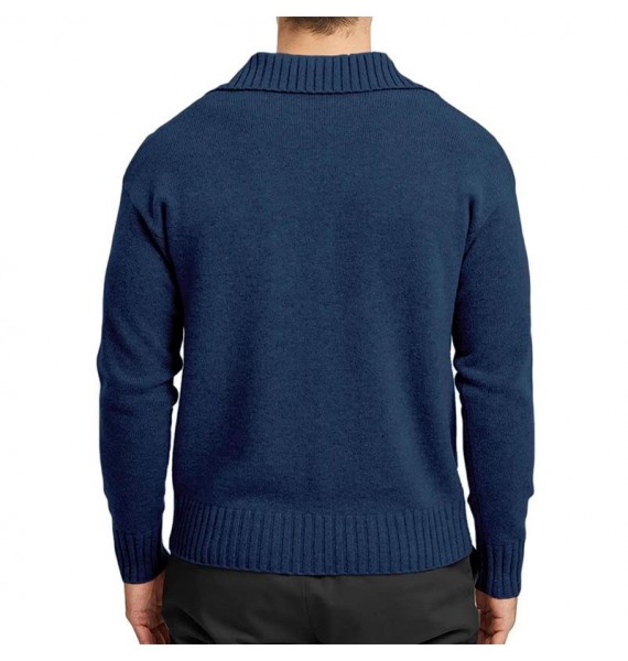 Men's Retro Stand Colr Warm Sweater