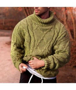 Men's Fashion Twist Turtleneck Knit Sweater