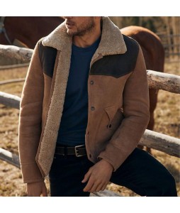 Autumn And Winter Men's Retro Outdoor Suede Jacket