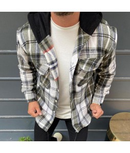 Mens  Grid Hoodie Jacket