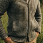 Men's Pin Zip Knit Cardigan