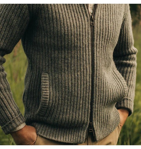 Men's Pin Zip Knit Cardigan