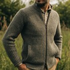 Men's Pin Zip Knit Cardigan