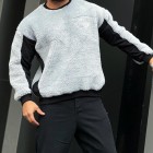 Cashmere Stitching Crew Neck Sweatshirt