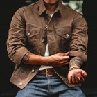 Men's pel Button Biker  Jacket