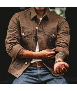 Men's pel Button Biker  Jacket