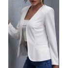 Casual Loose Solid Color Long Sleeve Bzer