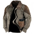 Men's  Contrast Panel Deerskin Jacket