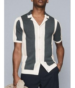 Simple And Sylish Color-Block Slim-Fit Polo Shirt