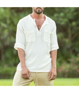 Men's Handmade Cotton Patch Pocket Shirt