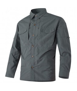 Men's Outdoor Tactical Cargo Pocket Long Sleeve Shirt