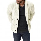 Men's Solid Color Loose Long Sleeve Knit Cardigan Sweater