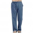 Cotton And Linen Style American Casual Basic Wild Linen Trousers